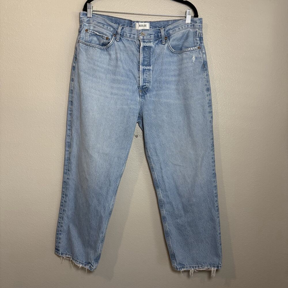 Agolde Jeans Womens Size 32 - 90s Crop High Rise Button Fly Blue A173E